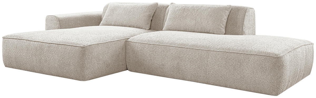 ECKSOFA BILLUND Sandfarben Cord Nierenkissen  - Sandfarben/Schwarz, KONVENTIONELL, Kunststoff/Textil (294/165cm) - Livetastic