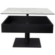 COUCHTISCH ESG 75/75/42-57 cm quadratisch Schwarz, Weiß  - Schwarz/Weiß, Basics, Glas/Keramik (75/75/42-57cm) - Dieter Knoll