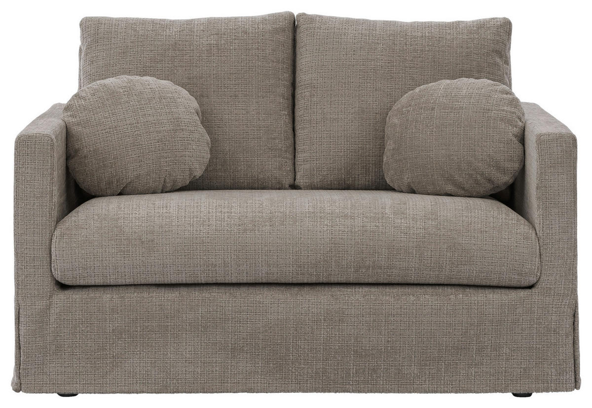 2-SITZER-SOFA PAPHOS in Chenille Braun  - Schwarz/Braun, Design, Kunststoff/Textil (140/89/95cm) - P & B