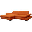 ECKSOFA in Mikrofaser Orange  - Schwarz/Orange, Design, Textil/Metall (198/290cm) - Xora