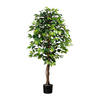 KUNSTPFLANZE Ficus Benjamina 150 cm  - Schwarz/Braun, Design, Naturmaterialien/Kunststoff (150cm) - P & B