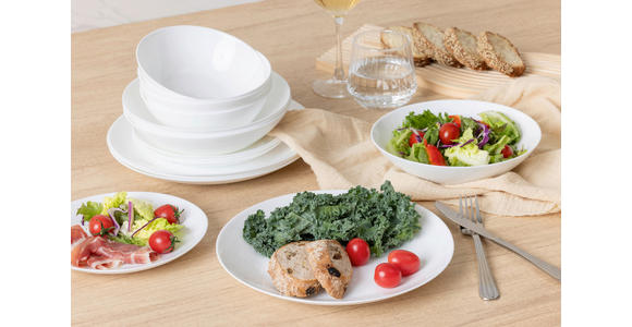 TAFELSERVICE 16-teilig  - Weiß, Basics, Glas - Boxxx