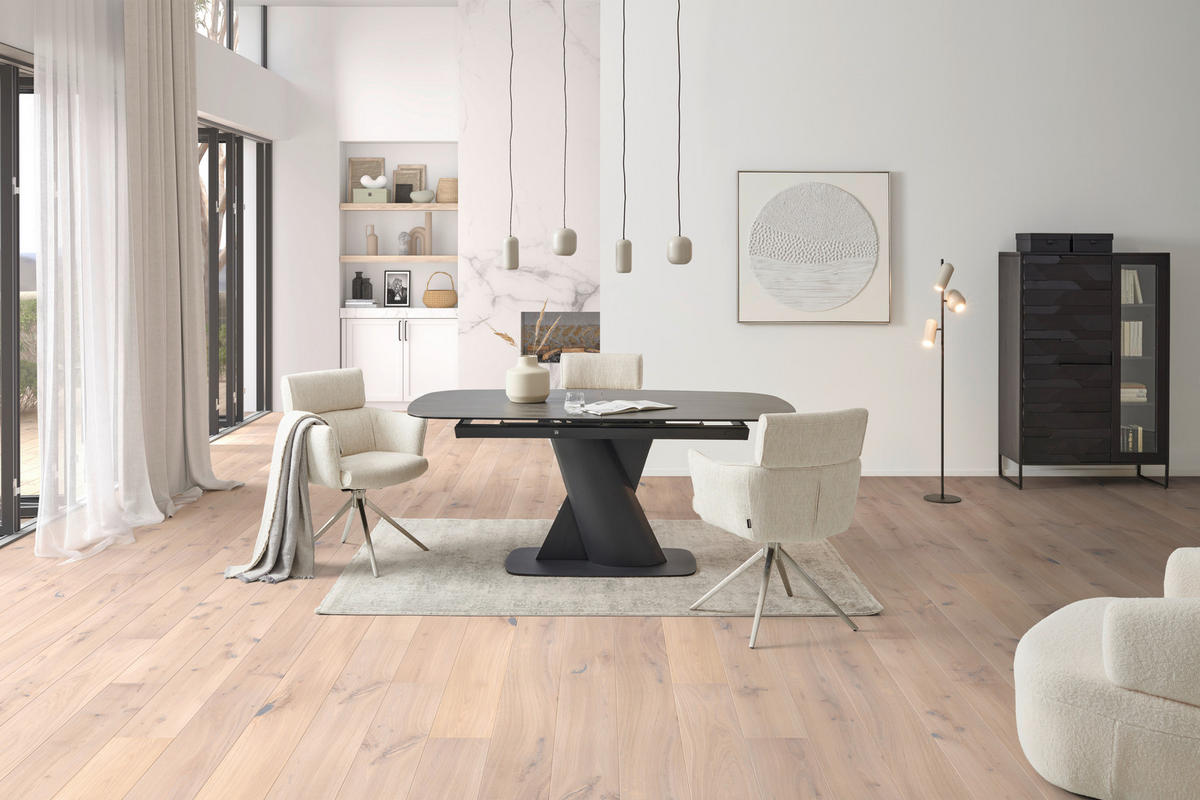 ARMLEHNSTUHL  in Edelstahl Mikrofaser  - Edelstahlfarben/Beige, KONVENTIONELL, Textil/Metall (61/89/63cm) - Livetastic