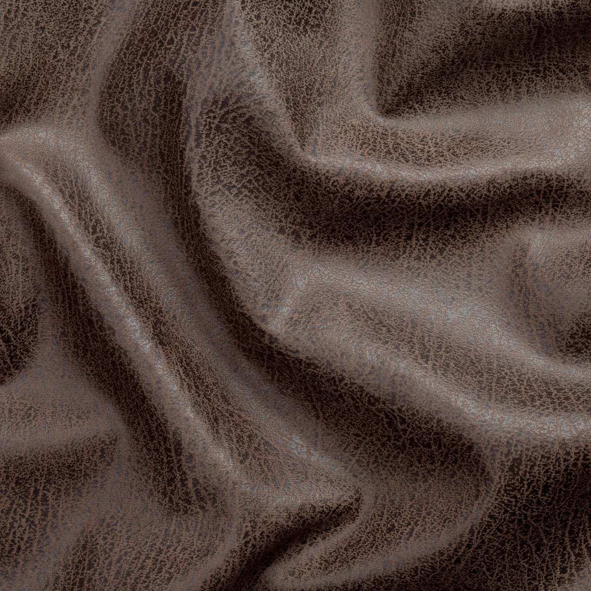 ECKSOFA Curduroy in Lederlook Dunkelbraun Rückenkissen  251/142 cm  - Dunkelbraun/Schwarz, Design, Kunststoff/Textil (251/142cm) - P & B