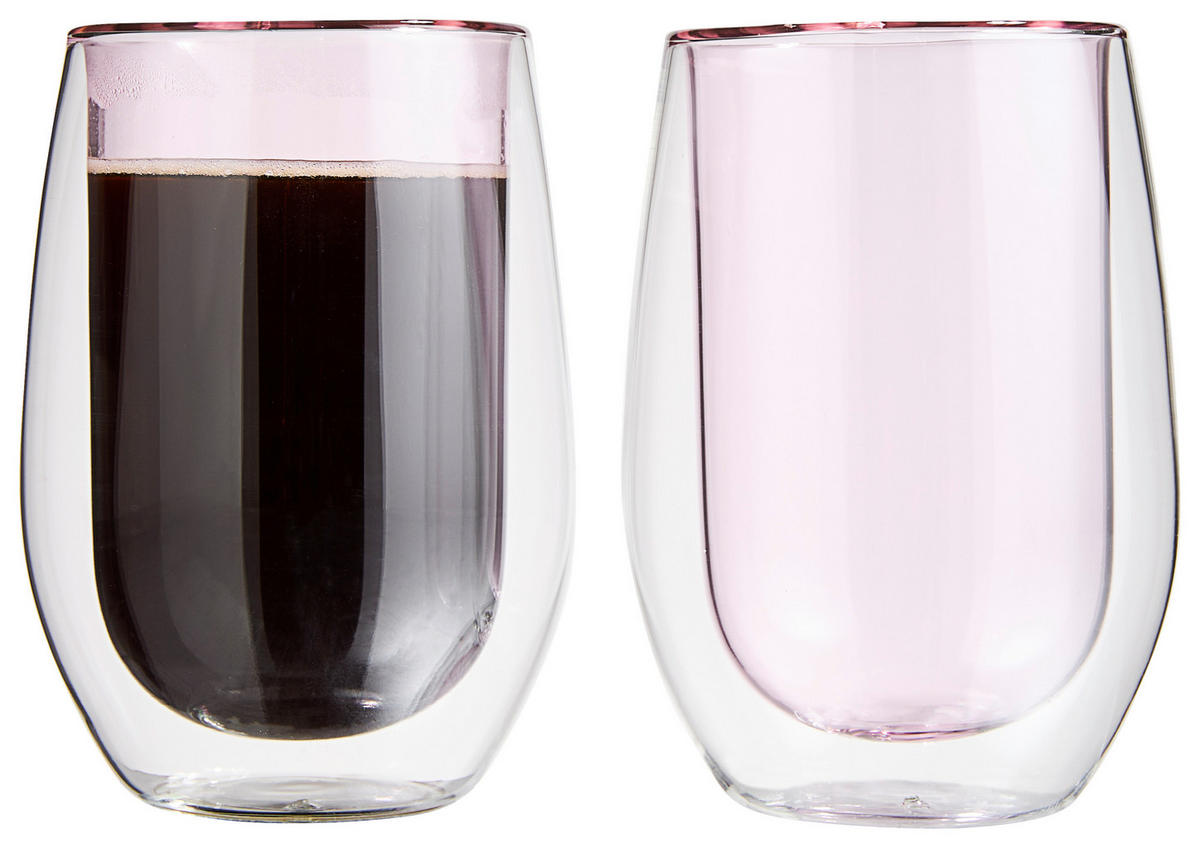 KAFFEEGLAS - Rosa, KONVENTIONELL, Glas (7,5/12,5cm) - Novel