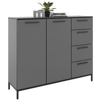 SIDEBOARD Soul  in 135/111/40 cm  - Dunkelgrau/Schwarz, MODERN, Holzwerkstoff/Metall (135/111/40cm)