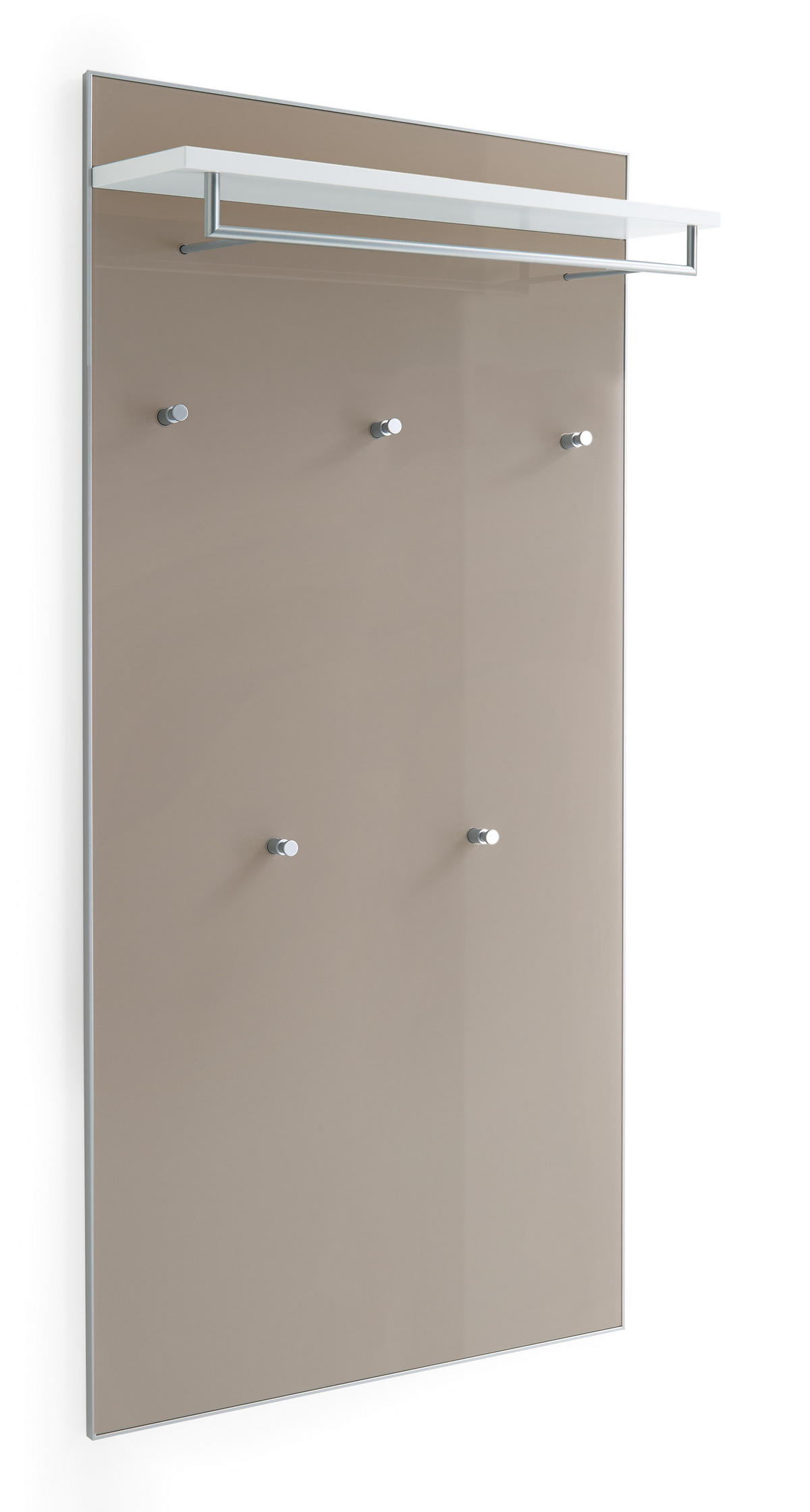 GARDEROBE 3-teilig  in 215/195/37 cm  - Taupe/Weiss, Design, Glas/Holzwerkstoff (215/195/37cm)