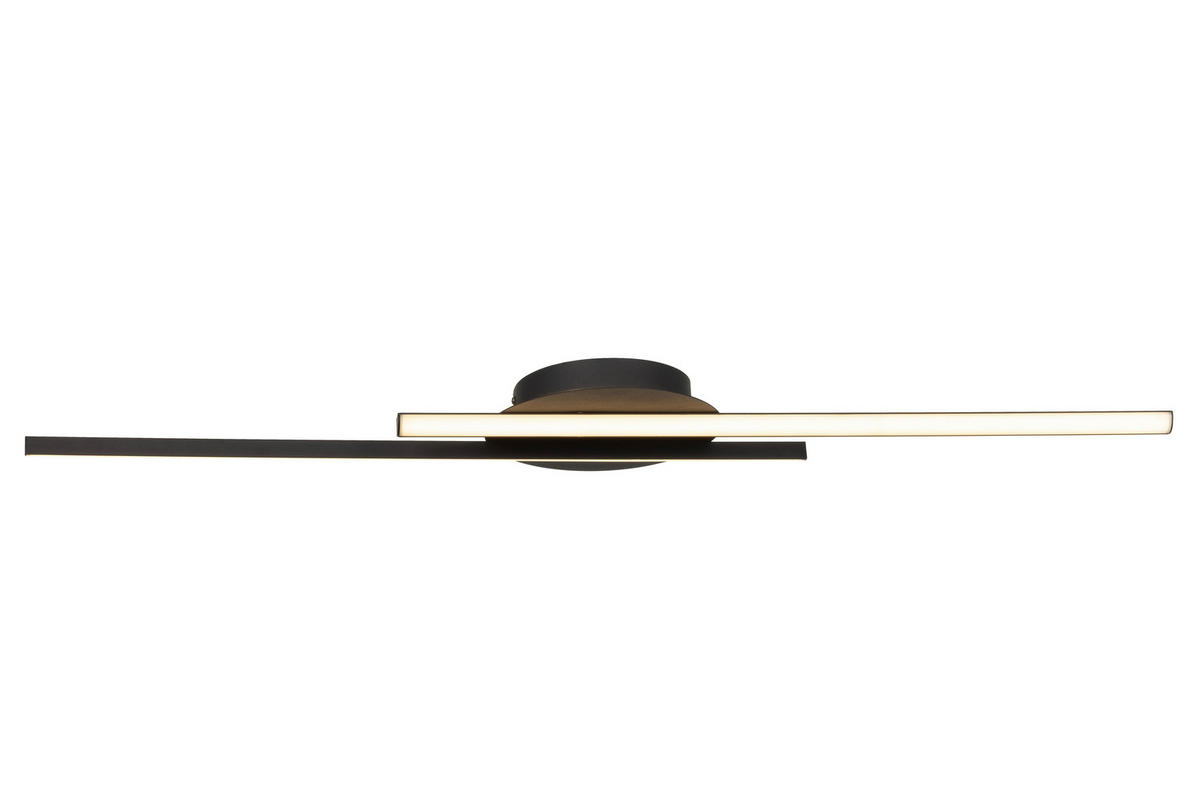 STROPNÍ LED SVÍTIDLO, 96/20/5,5 cm - černá, Basics, kov/plast (96/20/5,5cm) - Novel