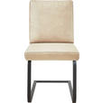 SCHWINGSTUHL  in Stahl Mikrofaser  - Beige/Schwarz, Design, Textil/Metall (46/92/60cm) - Dieter Knoll