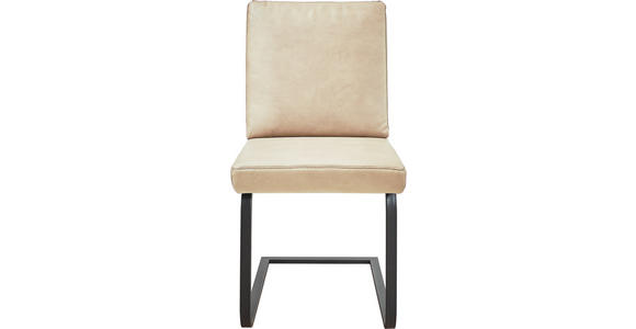 SCHWINGSTUHL in Stahl Mikrofaser - Beige/Schwarz, Design, Textil/Metall (46/92/60cm) - Dieter Knoll