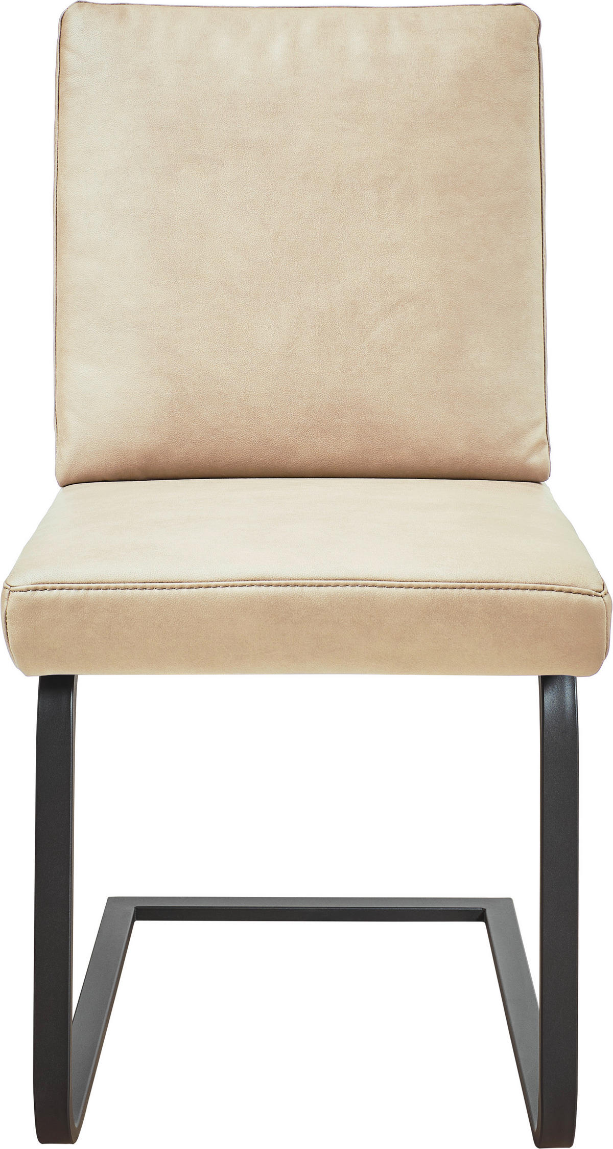 SCHWINGSTUHL  in Stahl Mikrofaser  - Beige/Schwarz, Design, Textil/Metall (46/92/60cm) - Dieter Knoll