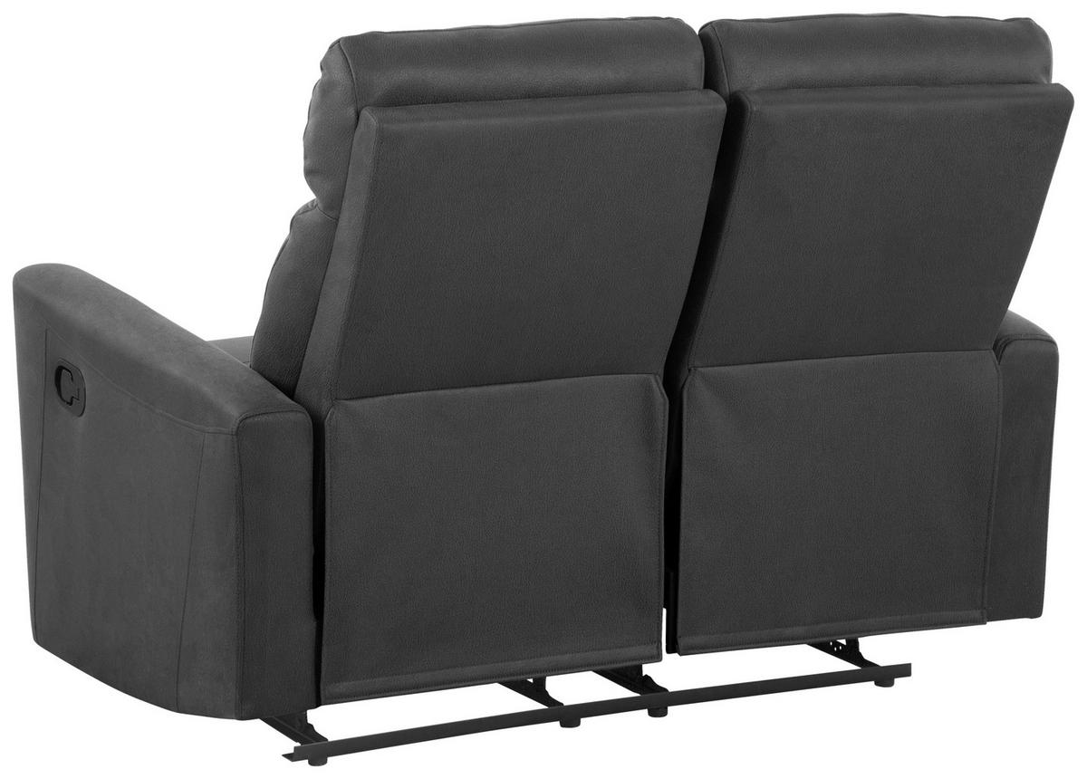 SITZGARNITUR Mikrofaser Grau  - Schwarz/Grau, Design, Textil/Metall - Livetastic