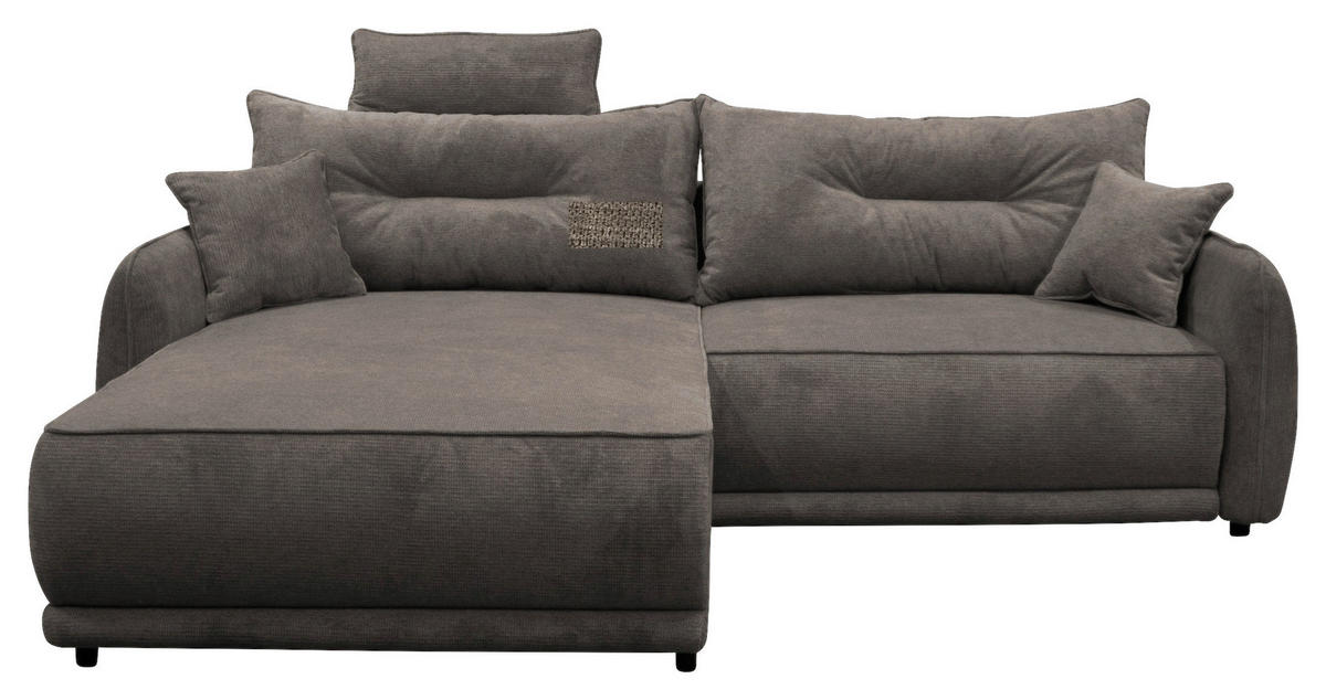 ECKSOFA  FRESH Dunkelgrau Struktur  - Dunkelgrau/Beige, Design, Kunststoff/Textil (195/264cm) - MID.YOU
