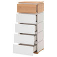 KOMMODE  in 50/118/40 cm  - Eichefarben/Weiß, KONVENTIONELL, Holz/Holzwerkstoff (50/118/40cm) - Novel
