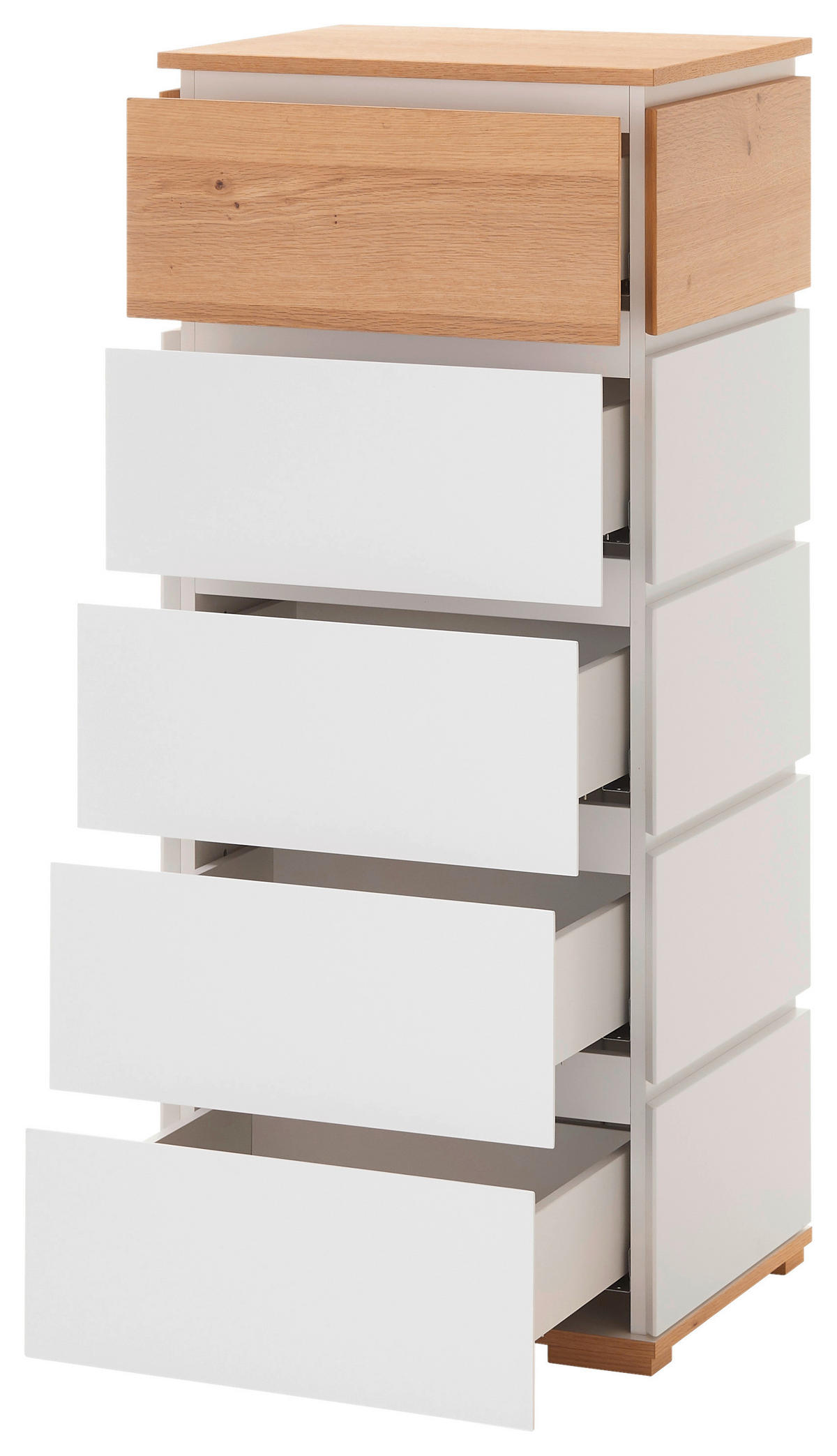 KOMMODE  in 50/118/40 cm  - Eichefarben/Weiß, KONVENTIONELL, Holz/Holzwerkstoff (50/118/40cm) - Novel
