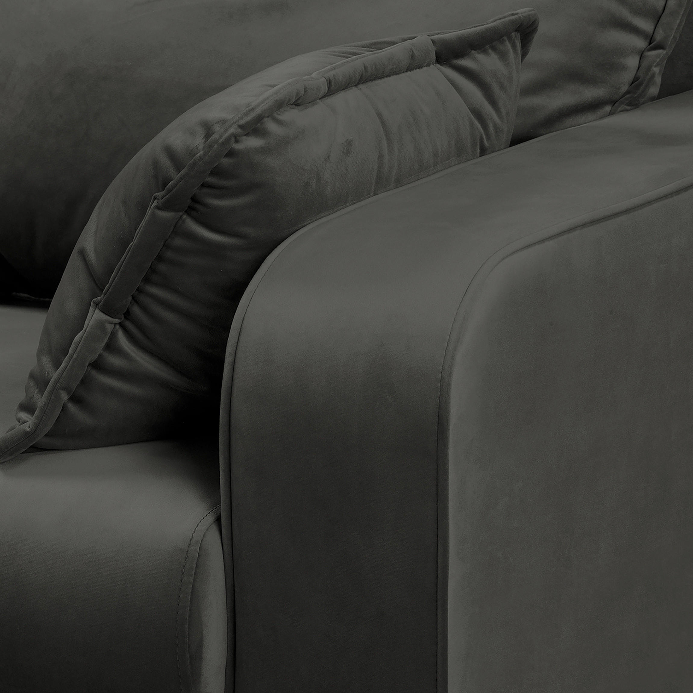 ECKSOFA in Mikrofaser Dunkelgrau 150/230 cm - Wengefarben/Dunkelgrau, Design, Holz/Textil (150/230cm) - Livetastic