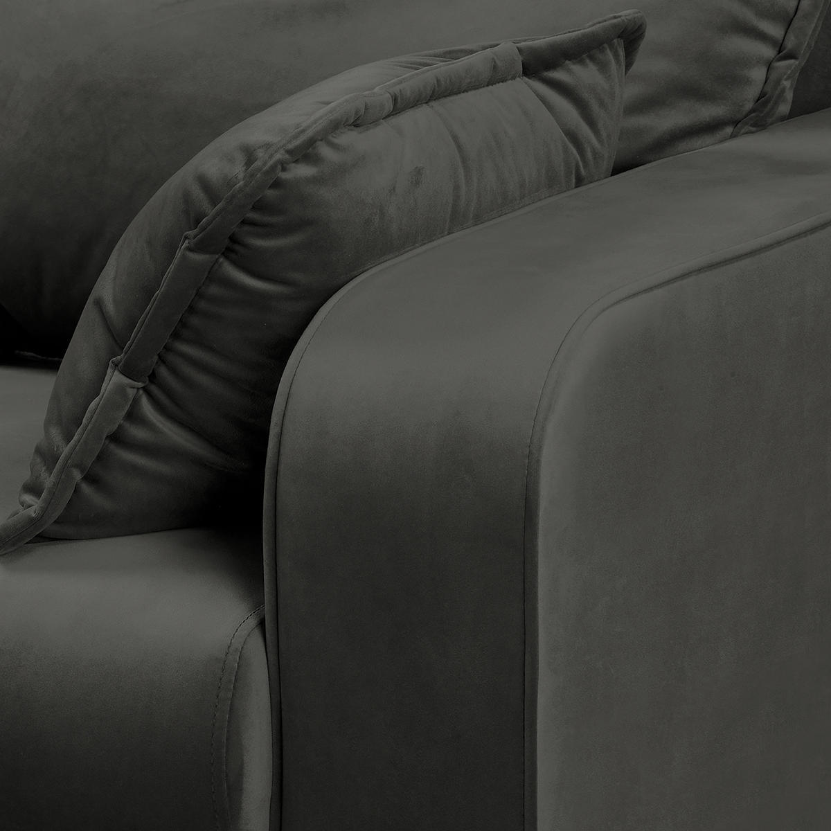 ECKSOFA in Mikrofaser Dunkelgrau  150/230 cm  - Wengefarben/Dunkelgrau, Design, Holz/Textil (150/230cm) - Livetastic