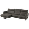 ECKSOFA in Echtleder Dunkelgrau  169/298 cm  - Dunkelgrau/Schwarz, Design, Leder/Metall (169/298cm) - Dieter Knoll