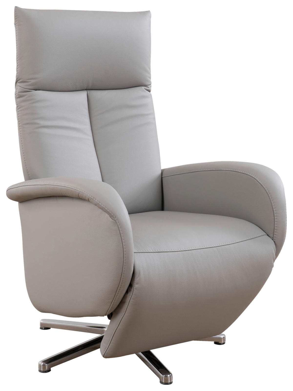 DREHSTUHL  in Hellgrau  - Chromfarben/Hellgrau, Konventionell, Leder/Metall (75/112/82cm) - Sit & More