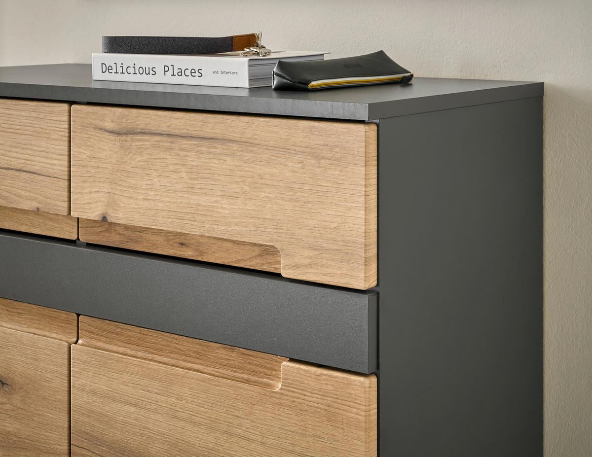 Garderobenschrank Petra Taylor  in 60/192/38 cm  - Eichefarben/Anthrazit, Design, Holzwerkstoff/Kunststoff (60/192/38cm) - Livetastic