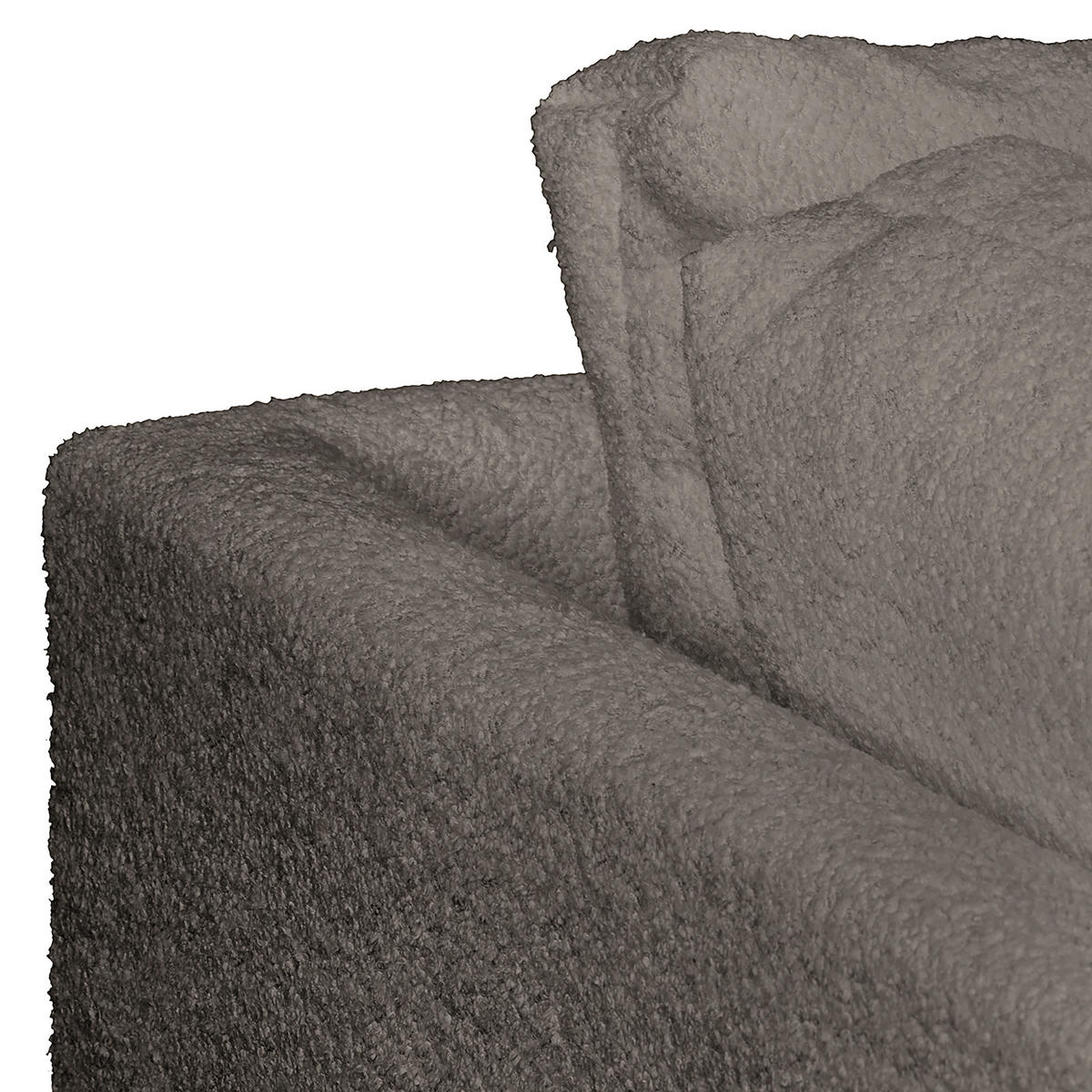 ECKSOFA Dunkelgrau Bouclé  - Dunkelgrau/Naturfarben, Design, Holz/Textil (161/231cm) - Livetastic