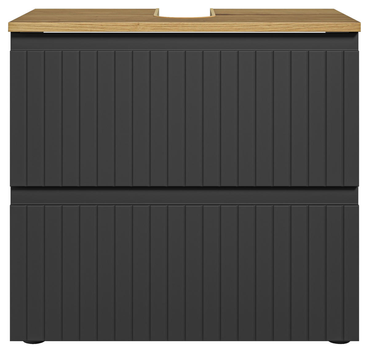 WASCHBECKENUNTERSCHRANK 60/57/36 cm  - Eichefarben/Schwarz, MODERN, Holzwerkstoff/Kunststoff (60/57/36cm) - MID.YOU