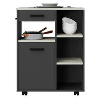 SERVIERWAGEN Anthrazit, Hellgrau  - Anthrazit/Hellgrau, KONVENTIONELL, Holzwerkstoff/Kunststoff (70,2/92,6/40cm) - P & B