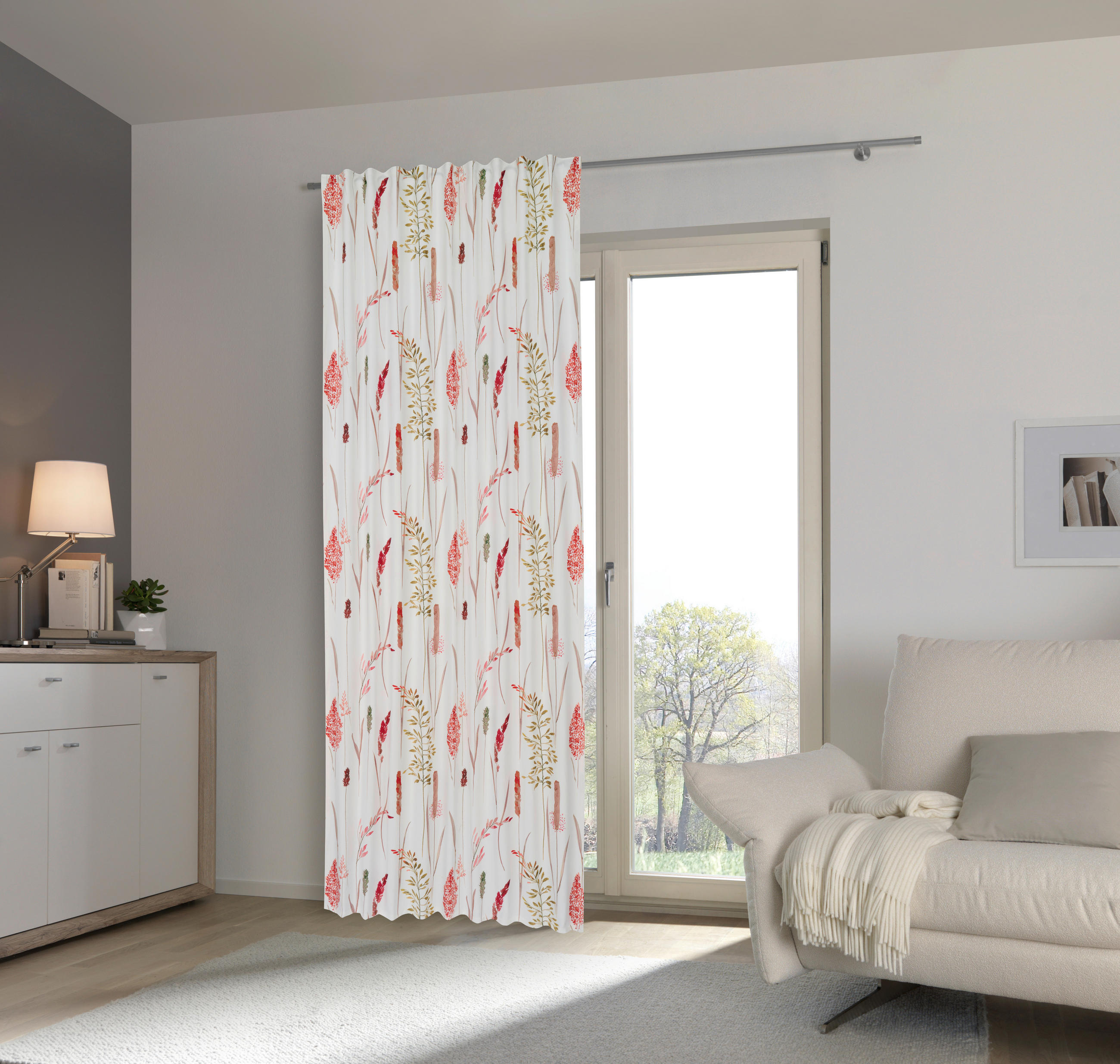 FERTIGVORHANG blickdicht  - Rot, KONVENTIONELL, Textil (135/245cm) - Esposa