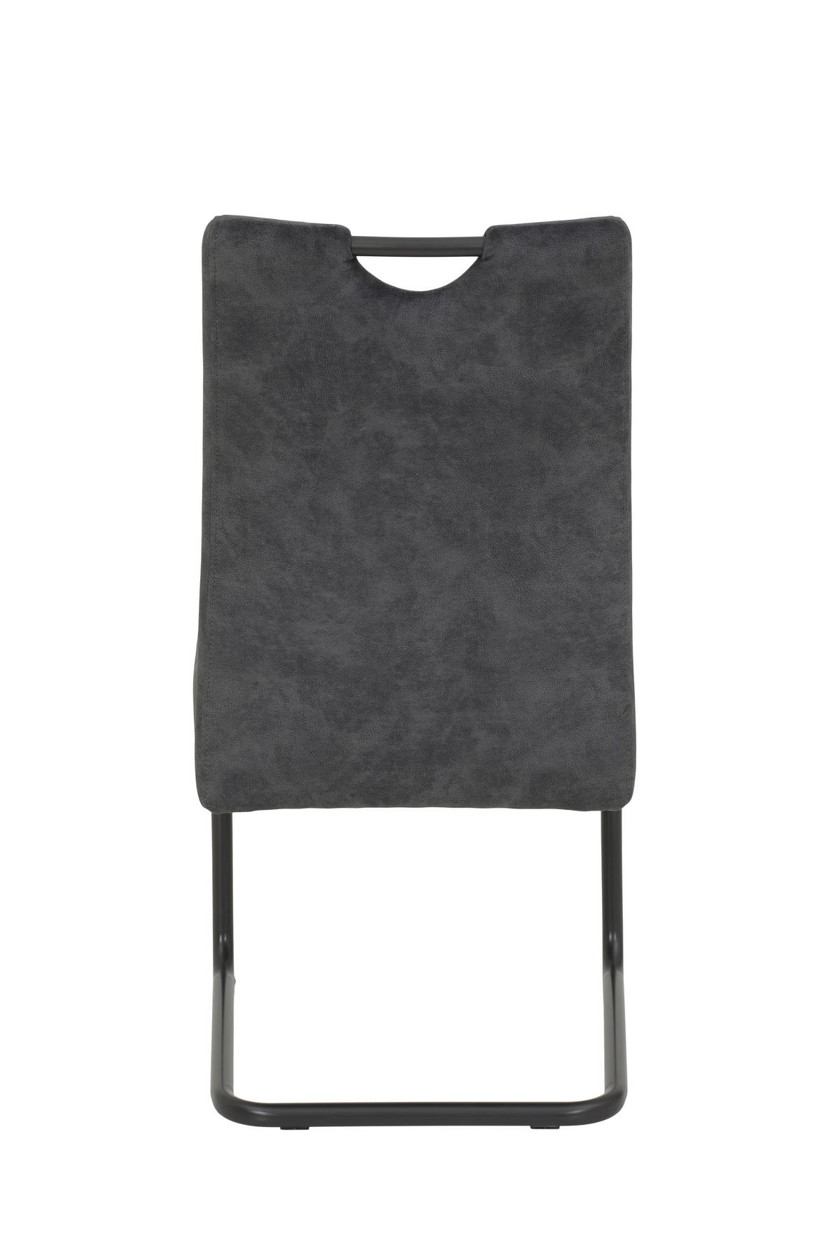SCHWINGSTUHL-SET 2 Stück mit Griff Samt, Mikrofaser  - Anthrazit/Grau, MODERN, Textil/Metall (50/97/63cm) - P & B