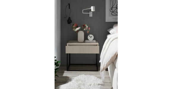 NACHTKÄSTCHEN 60/51,7/38,5 cm  in Schwarz, Kaschmir  - Kaschmir/Schwarz, MODERN, Holzwerkstoff/Metall (60/51,7/38,5cm) - Carryhome