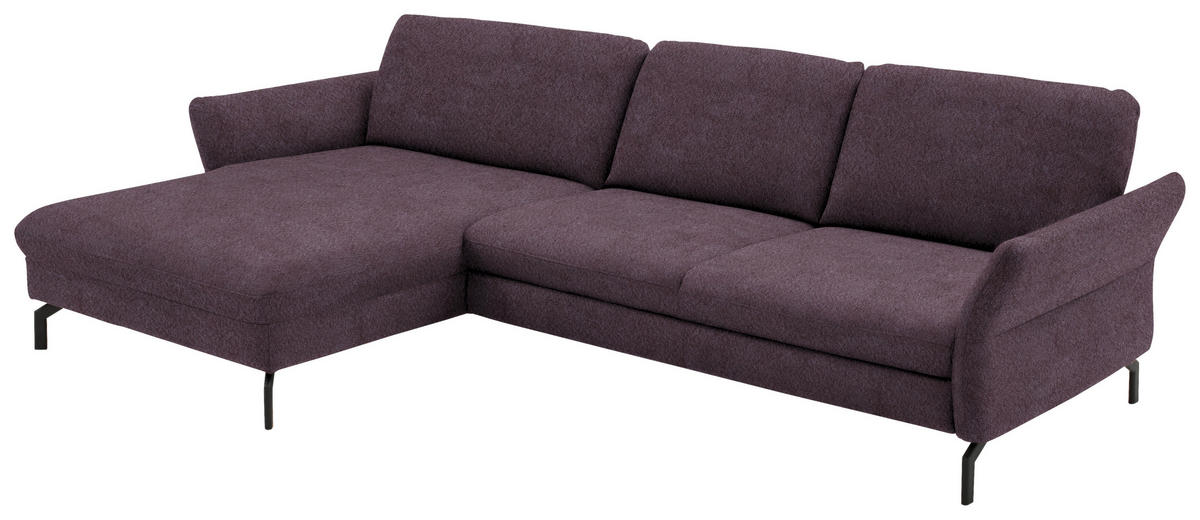 ECKSOFA in Velours Lila, Flieder  179/306 cm  - Lila/Flieder, Design, Textil/Metall (179/306cm) - Beldomo System