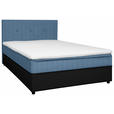 BOXBETT 120/200 cm  in Schwarz, Hellblau  - Schwarz/Hellblau, KONVENTIONELL, Holz/Textil (120/200cm) - Carryhome