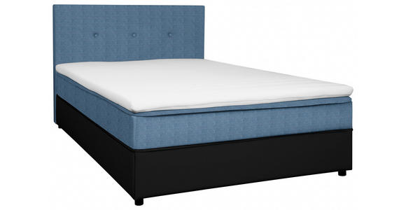 BOXBETT 120/200 cm  in Schwarz, Hellblau  - Schwarz/Hellblau, KONVENTIONELL, Holz/Textil (120/200cm) - Carryhome