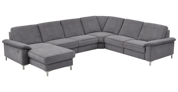 WOHNLANDSCHAFT in Chenille Grau  - Alufarben/Grau, Design, Textil/Metall (170/333/265cm) - Dieter Knoll