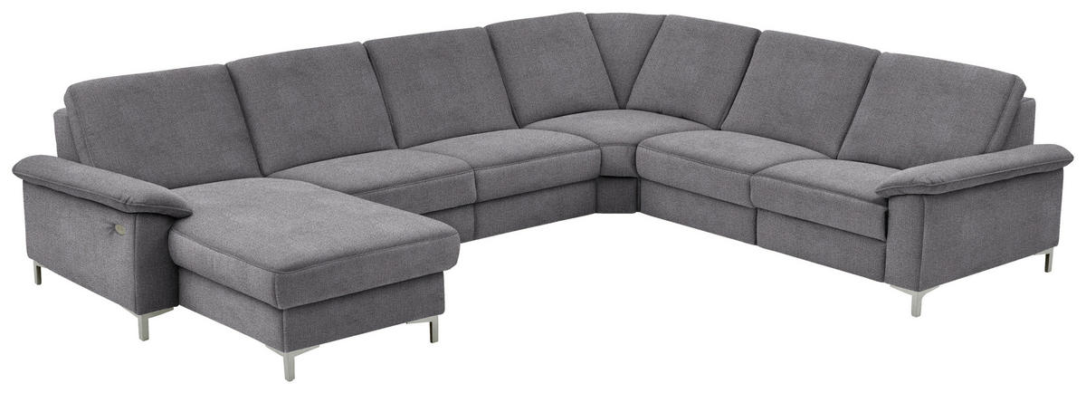 WOHNLANDSCHAFT in Chenille Grau  - Alufarben/Grau, Design, Textil/Metall (170/333/265cm) - Dieter Knoll