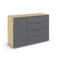 KOMMODE  in 120/81/42 cm  - Dunkelgrau/Eiche Artisan, Design, Holzwerkstoff/Metall (120/81/42cm) - Carryhome