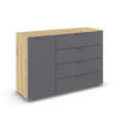 KOMMODE  in 120/81/42 cm  - Dunkelgrau/Eiche Artisan, Design, Holzwerkstoff/Metall (120/81/42cm) - Carryhome