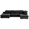 WOHNLANDSCHAFT in Chenille Schwarz  - Chromfarben/Schwarz, Design, Textil/Metall (165/353/212cm) - Livetastic