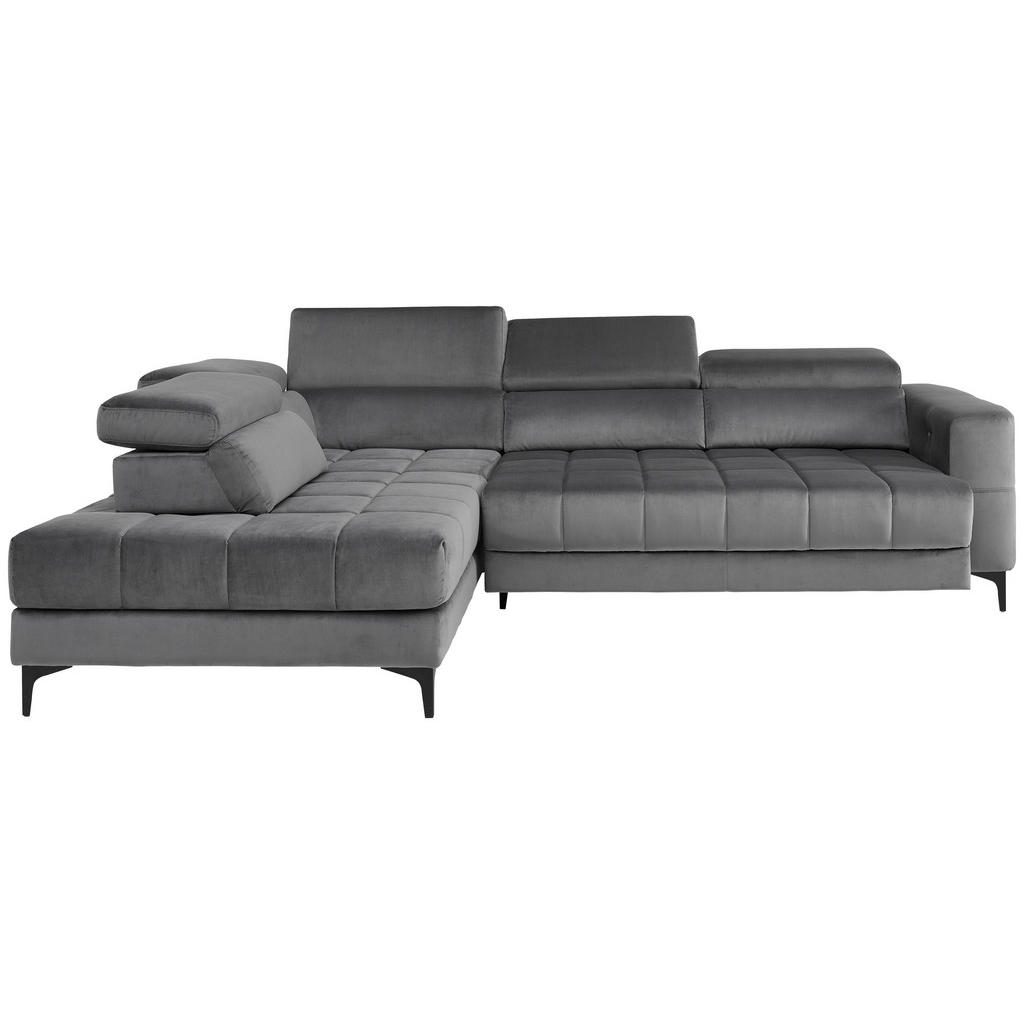 Thumbnail - Xora Ecksofa, Dunkelgrau, Textil, 4-Sitzer, Eckteil, L-Form, 281x202 cm, seitenverkehrt erhältlich, Wohnzimmer, Sofas & ...