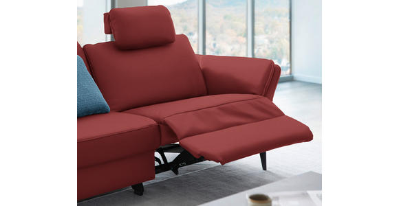 3-SITZER-SOFA in Leder Bordeaux - Bordeaux/Schwarz, Design, Leder/Metall (190/84/99cm) - Dieter Knoll