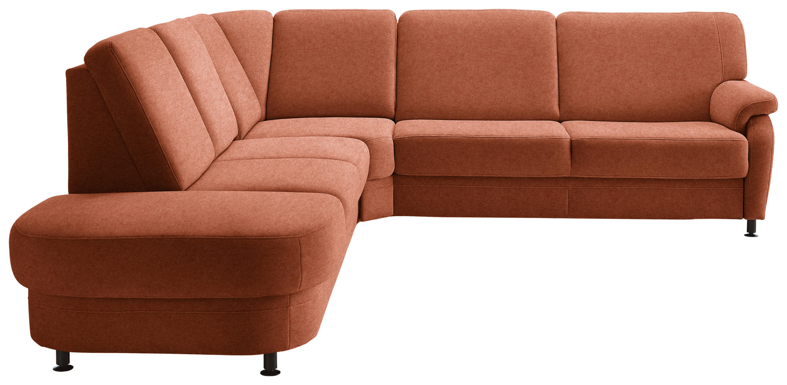 ECKSOFA  in Flachgewebe Rostfarben  287/269 cm  - Rostfarben/Schwarz, KONVENTIONELL, Textil/Metall (287/269cm) - Beldomo System