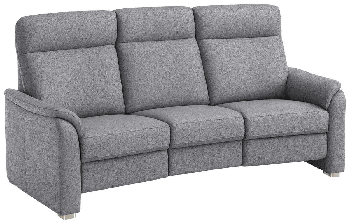 TRAPEZSOFA  in Flachgewebe Grau  - Alufarben/Grau, KONVENTIONELL, Textil/Metall (218/107/103cm) - Beldomo Comfort