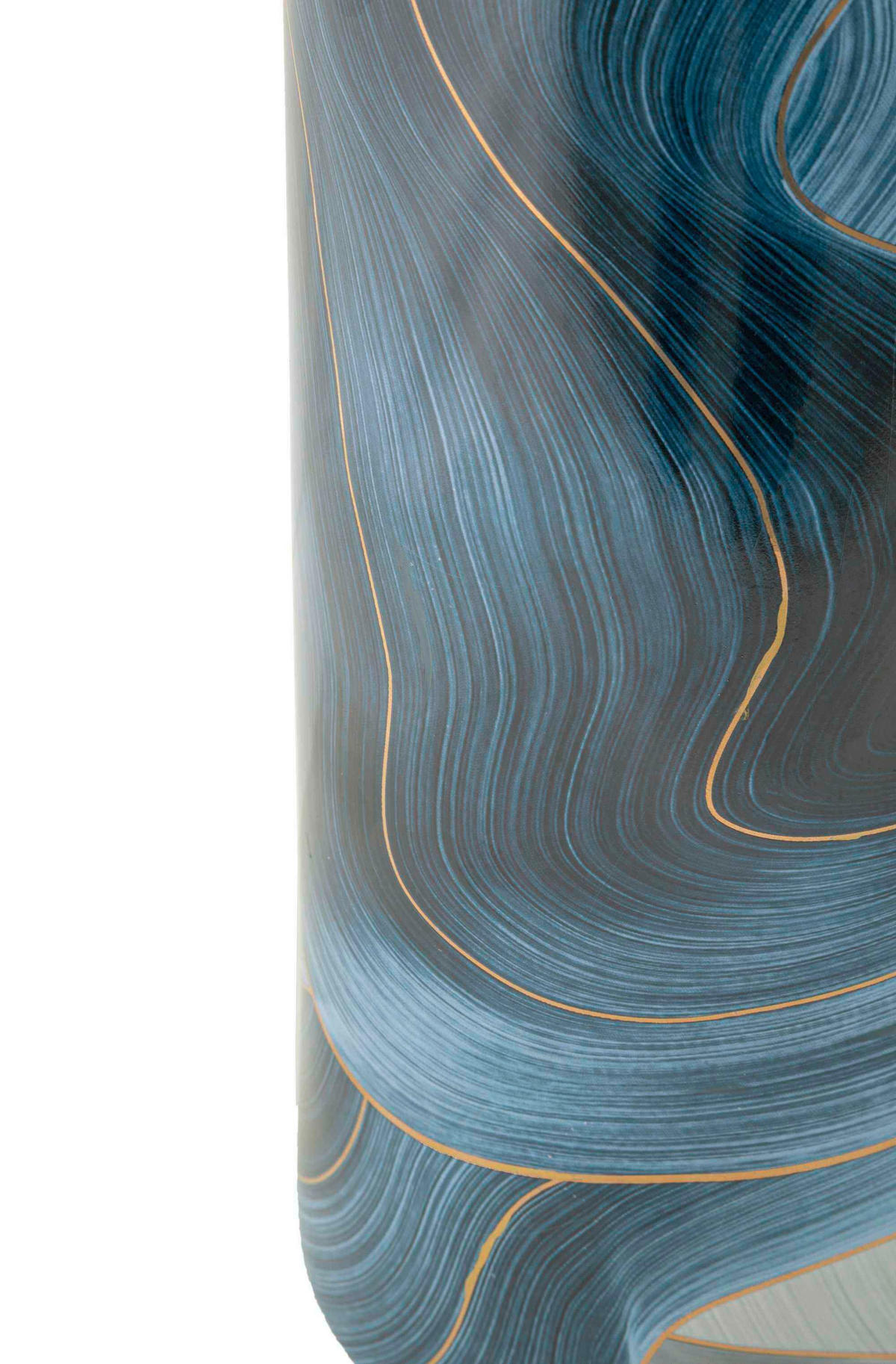Vase Elegant  - Blau/Goldfarben, Basics, Keramik (15/34/15cm)