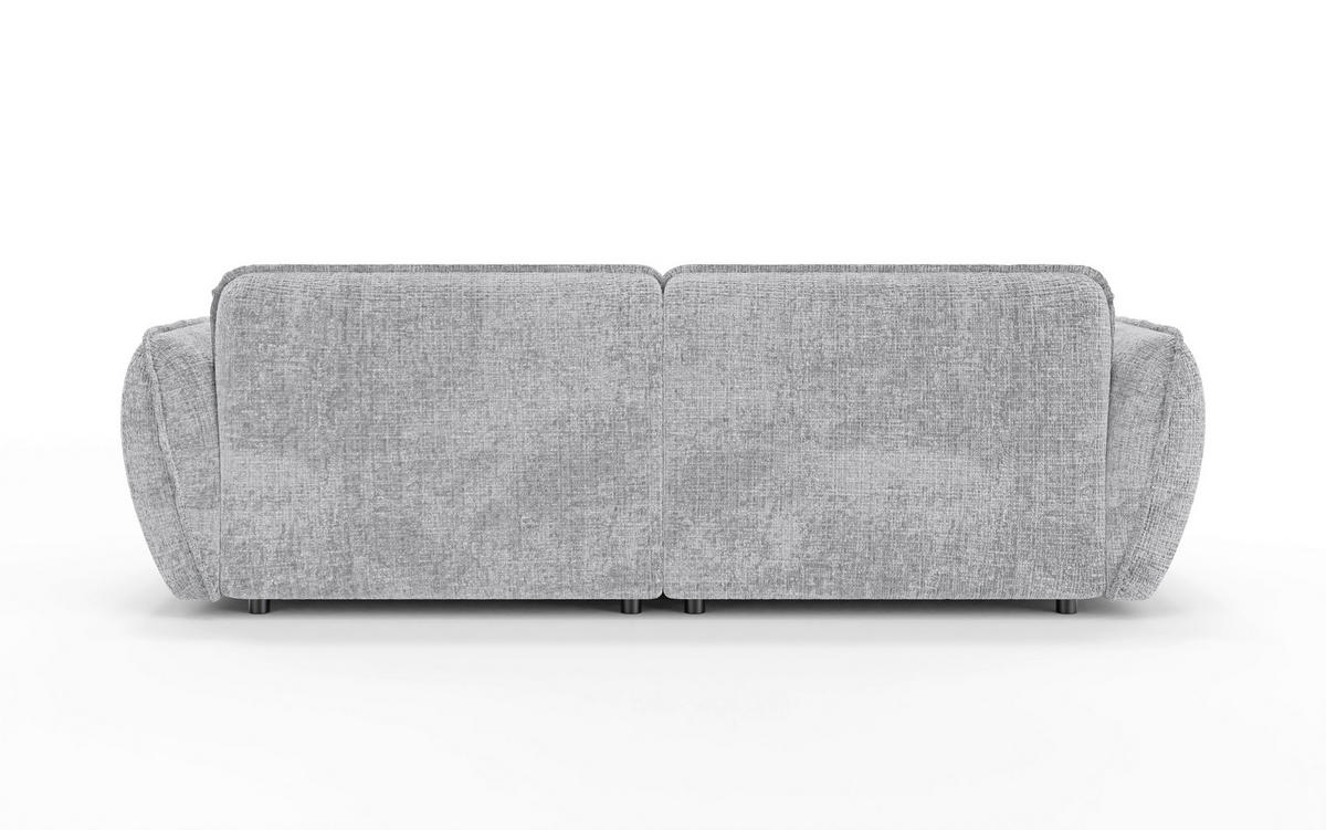 BIGSOFA NELIA Chenille Hellgrau  - Hellgrau/Schwarz, Design, Kunststoff/Textil (252/81/155cm) - P & B