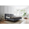 POLSTERBETT 180/200 cm,  in Grau,  - Schwarz/Grau, MODERN, Textil/Metall (180/200cm) - Livetastic