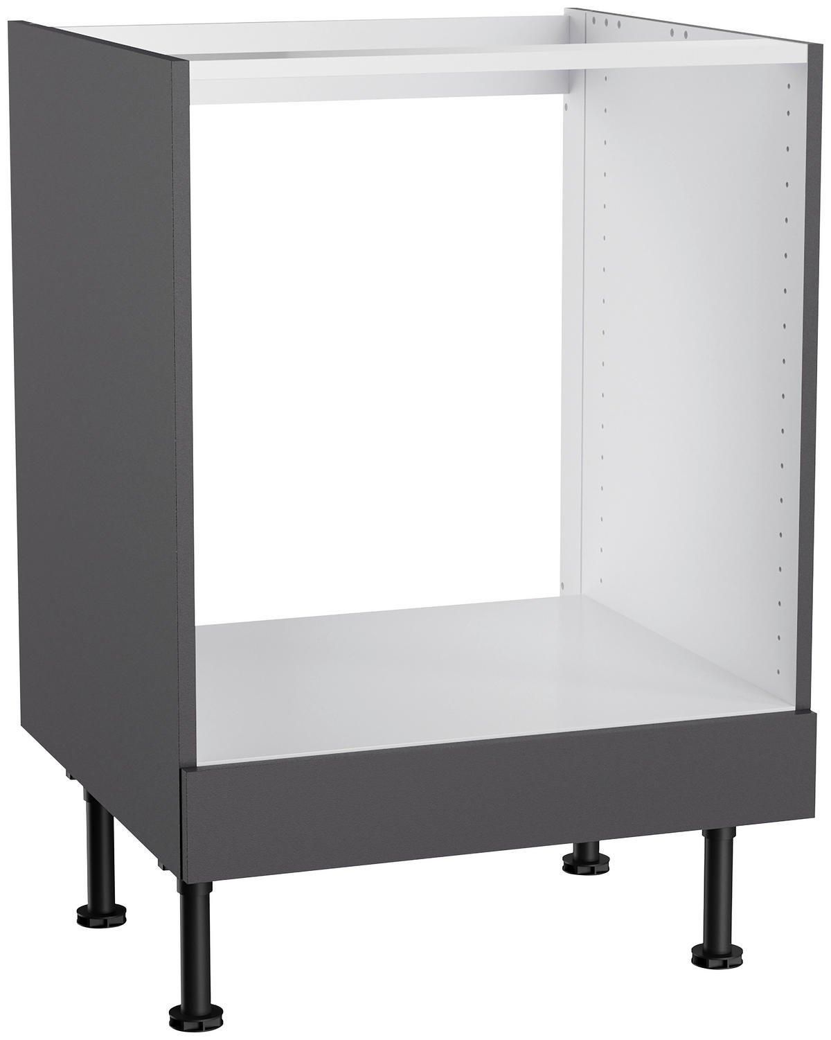 KÜCHENBLOCK 270 cm   in Anthrazit  - Edelstahlfarben/Eichefarben, Basics, Holzwerkstoff/Metall (270cm) - Optifit