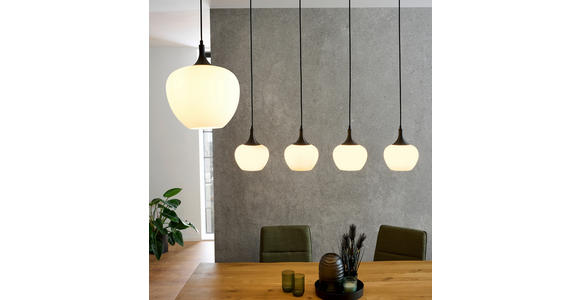 HÄNGELEUCHTE 100/18/120 cm - Schwarz/Weiß, Basics, Glas/Metall (100/18/120cm) - Novel