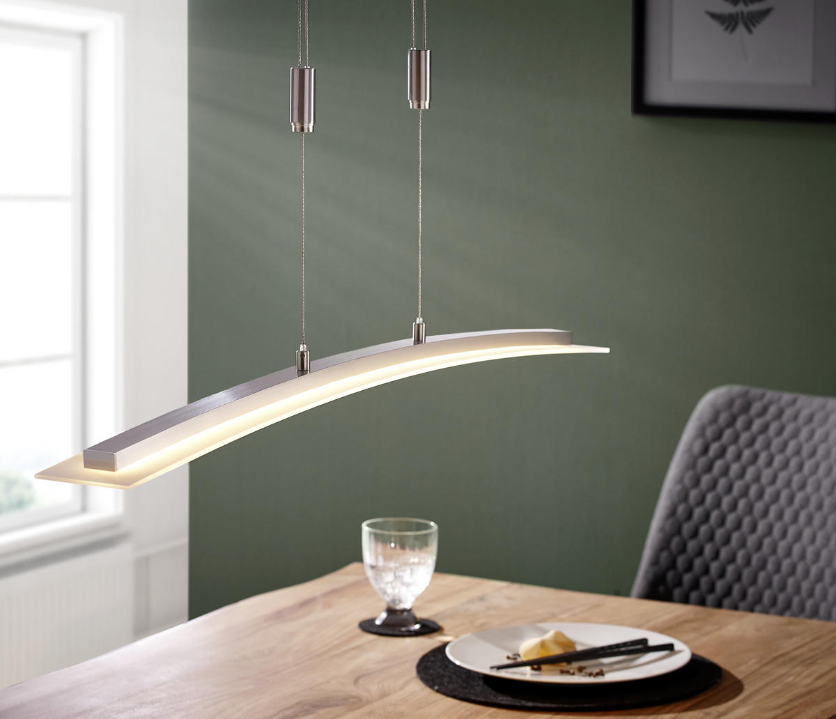 LED-HÄNGELEUCHTE 90/9/80-150 cm    - Chromfarben, Konventionell, Metall (90/9/80-150cm) - Fischer & Honsel