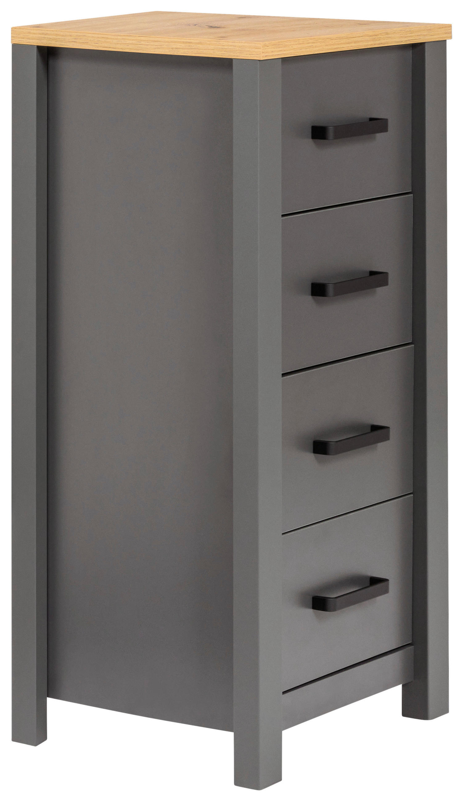 MIDISCHRANK 42/94/40 cm  - Anthrazit/Schwarz, Natur, Holzwerkstoff/Metall (42/94/40cm) - home24