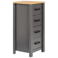 MIDI SKŘÍŇKA, antracitová, dub artisan, 42/94/40 cm - černá/antracitová, Natur, kov/kompozitní dřevo (42/94/40cm) - home24